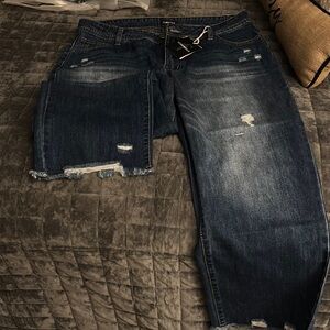 Distressed Blue Jeans